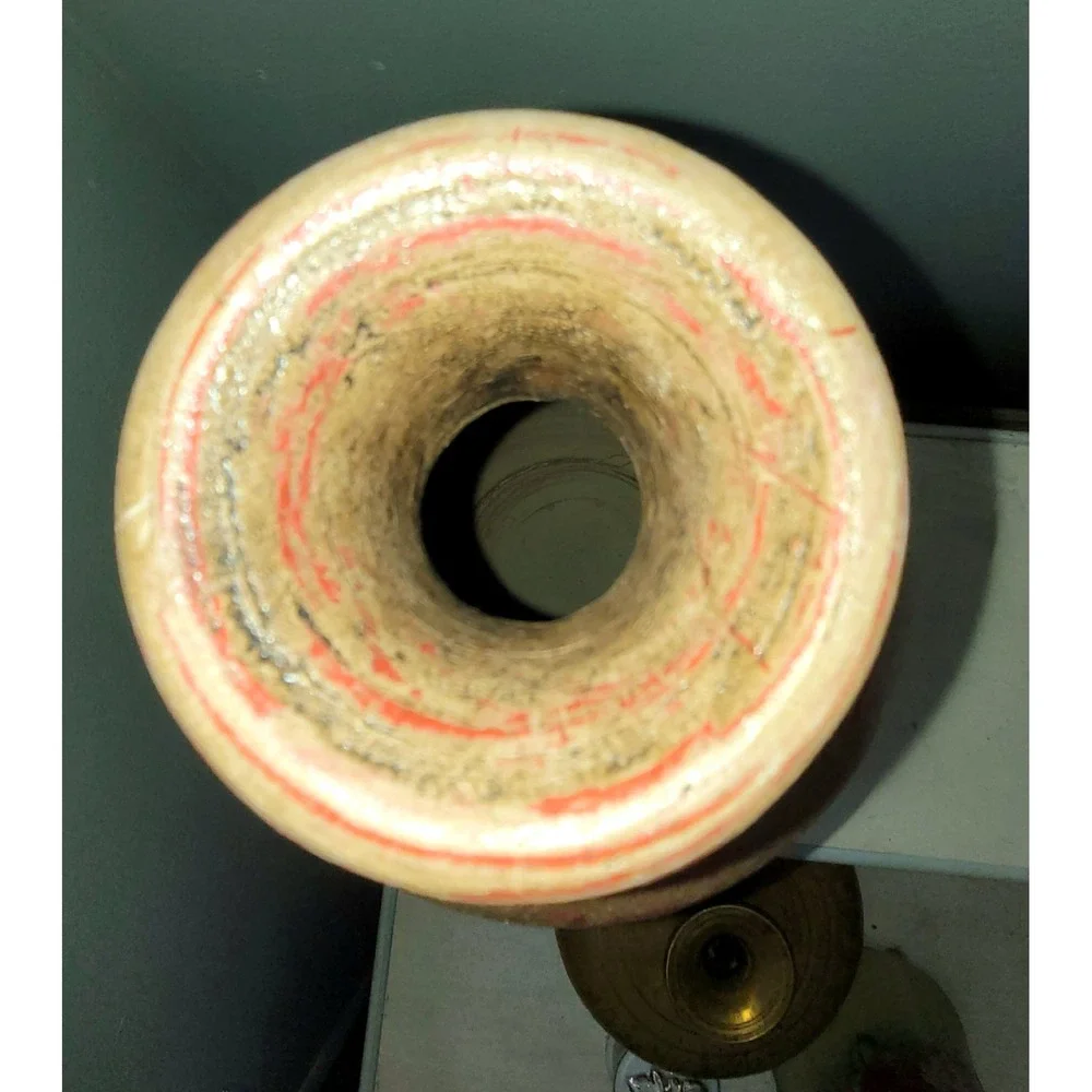 Vintage‎ Mexican Terracotta Vase Pink Tan Distressed Rustic Pottery 12 Inch